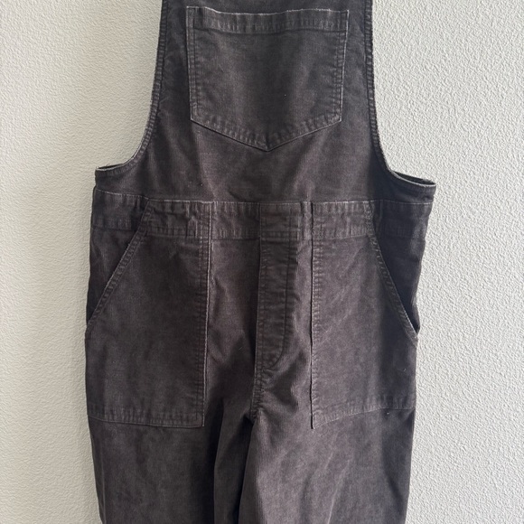 Aerie Werk & Play Corduroy Overalls Raw Hem Grey Cotton Minimalist Fall Winter - Picture 6 of 12